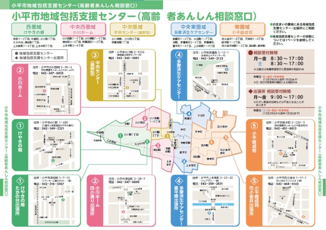 地域包括支援センター担当地域・受付時間